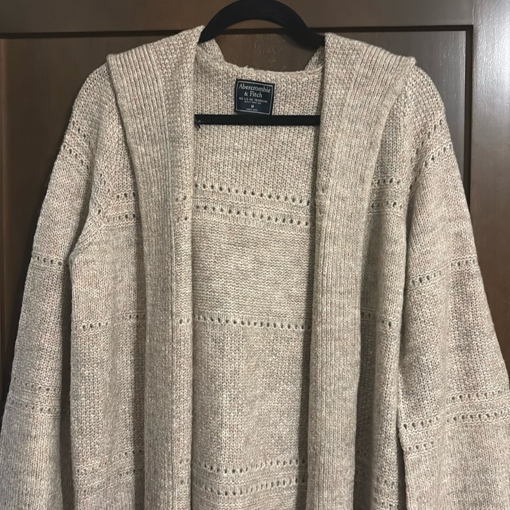 Hooded cardigan.